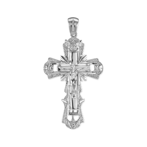 ITI NYC Ornate Crucifix Pendant in Sterling Silver