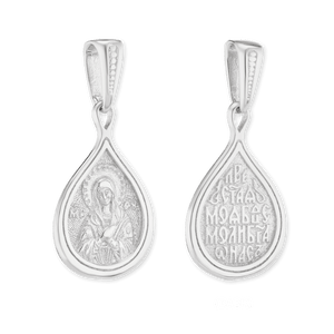 ITI NYC Virgin Mary Byzantine Double-Sided Pendant in Sterling Silver