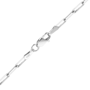 Tribeca Trace Paperclip Anklet in 14K White Gold